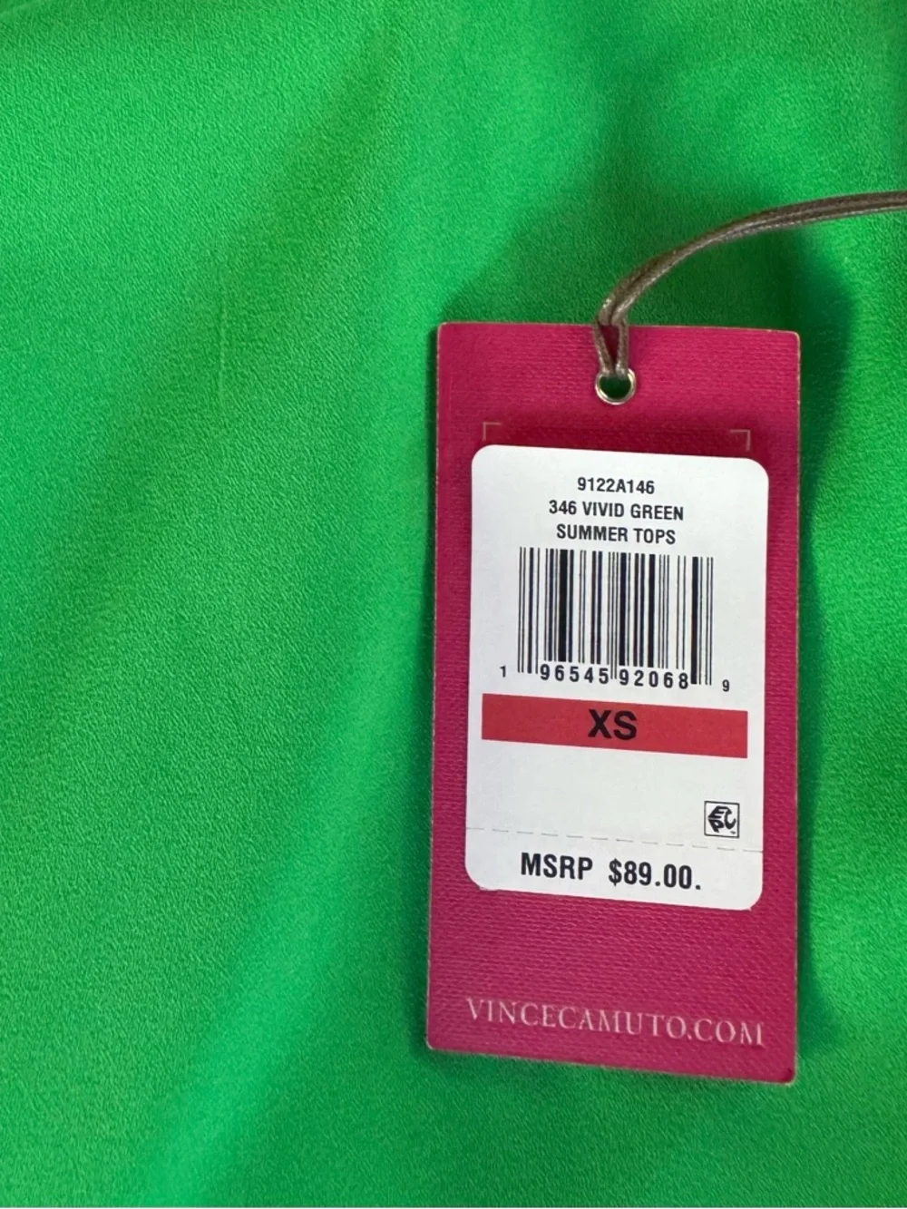 Vince Camuto Vivid Green V-Neck Ruffle Sleeve Top Size XS - Picture 5 of 5